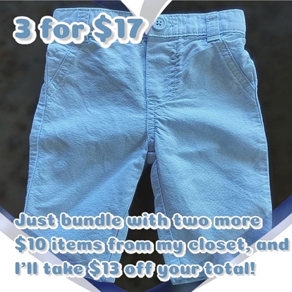 Cherokee 0-3M sky blue cotton baby summer pants